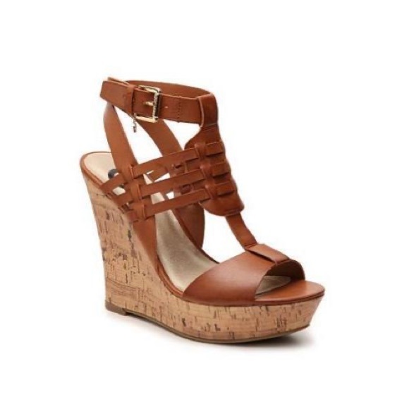 GUESS Faux Leather Platform Wedge Sandal - Picture 2 of 9